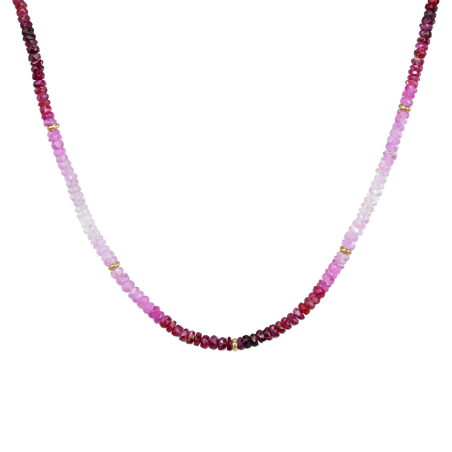 14k Ruby Gold Roundel Necklace 17"/18"