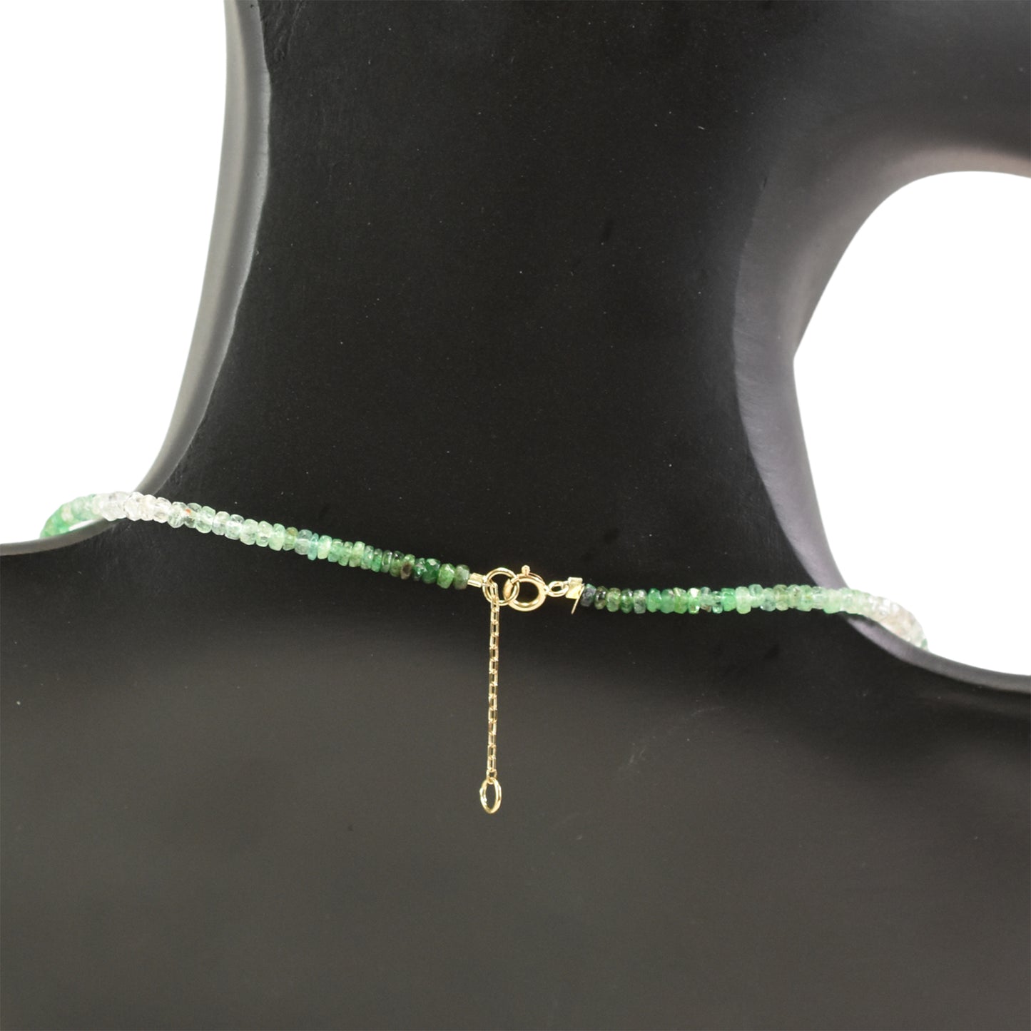 14k Emerald Gold Roundel Necklace 17"/18"