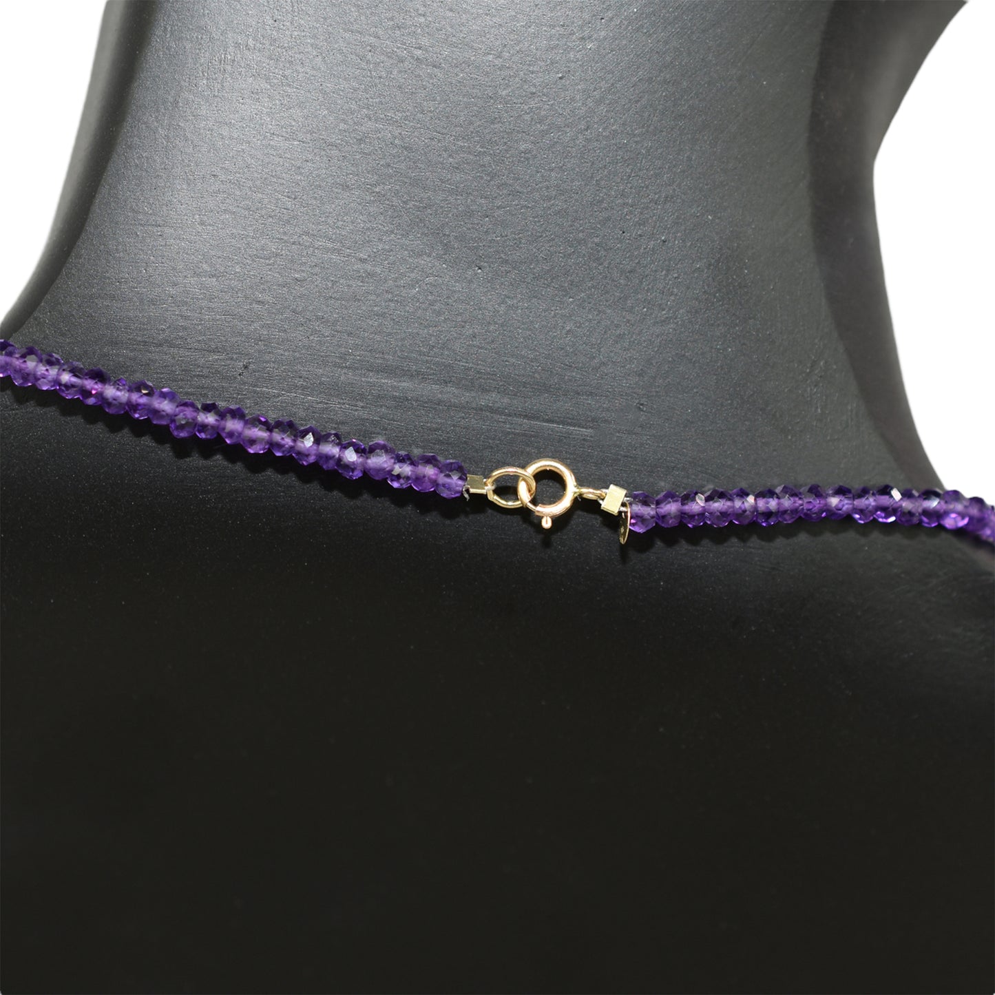 14k Amethyst & Gold Ball Necklace 17"