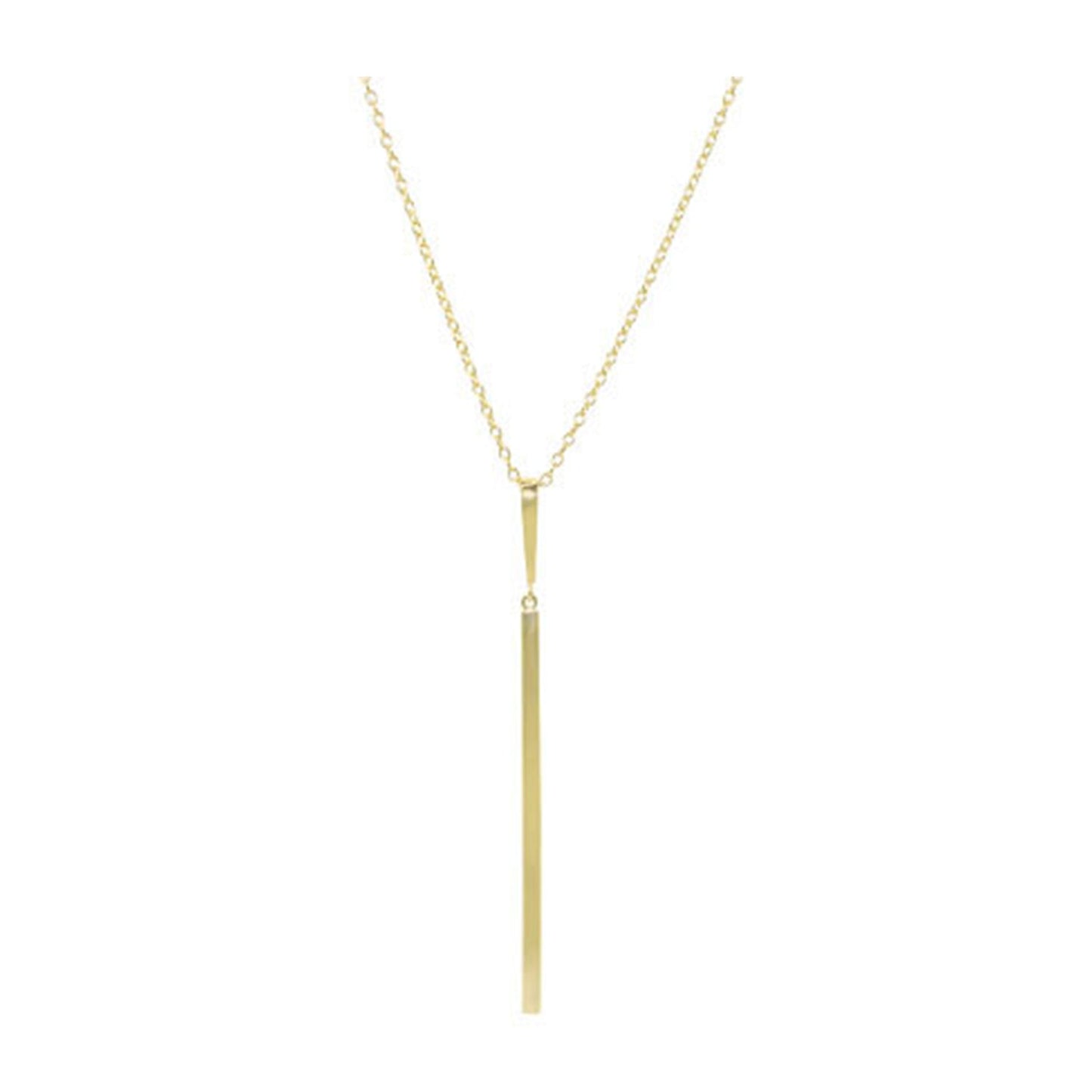 14k Vertical Bar Pendant Necklace 18"
