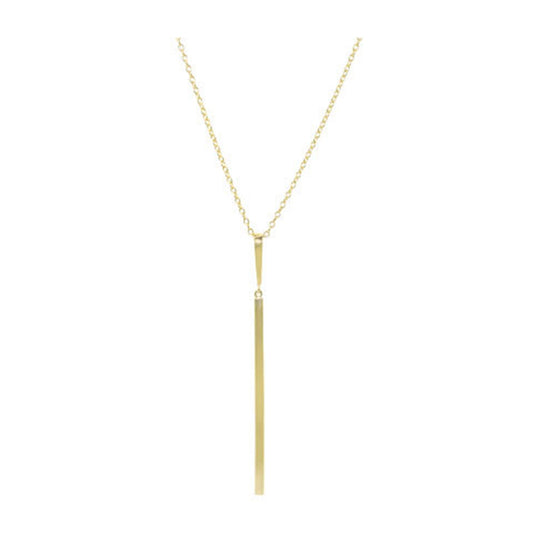 14k Vertical Bar Pendant Necklace 18"