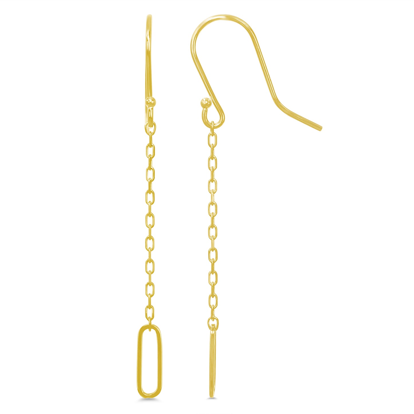 14k Chain Drop Hook Earring